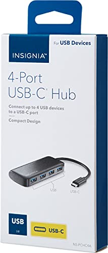 Insignia 4-Port USB-C Hub – Black – Model: NS-PCHC4A