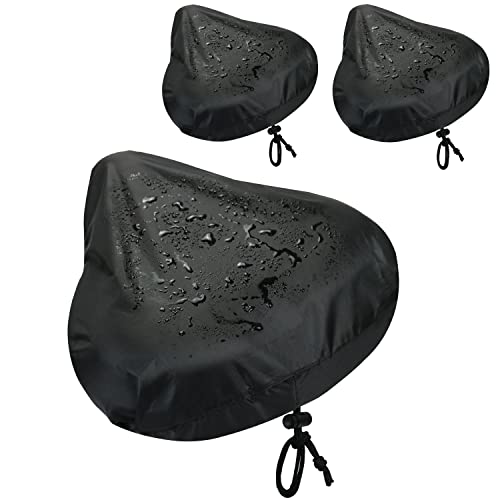 Bike Seat Cover-3pcs Waterproof Bicycle Seat Rain Cover Bike Saddle Cushion Protector with Drawstring for Rainproof and Dust Resistant