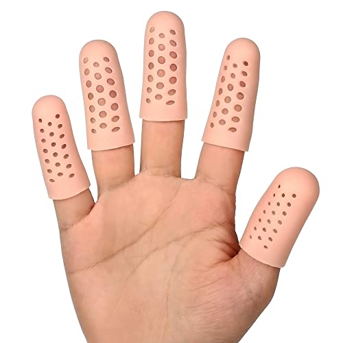 Sumiwish Breathable Finger Cots Silicone Finger Caps Gel Finger Cots for Finger Cracking, Eczema, Blisters, Corns, Broken Toe (10 PCS)
