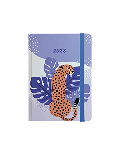 Letts of London, 22-082068 Cheetah A6 Week to View 2022 Diary – Peach