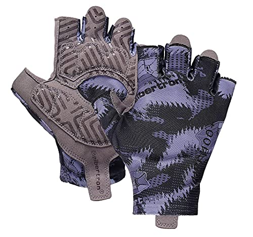 Seibertron S.P.S.G-3 Unisex Half Finger UPF100+ Sun/UV Protection Breathable Cycling Glove fit for Biking MTB DH Road Bicycle, Shock-Absorbing Gel Pad, Anti-Slip Print Gloves Adult Black XL