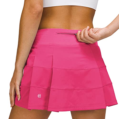 MCEDAR Pleated Tennis Skirts for Women with Pockets Golf Skorts Workout Running Sports Athletic Skirts Casual Pink/6