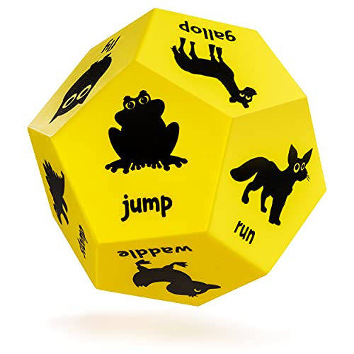 Covelico Exercise dice for Kids – Yellow Animals | Roll and Play Animal Game | Kids Exercise Equipment | Big Foam dice | Kids Workout Equipment – a Fitness dice | Kids Outdoor Activities