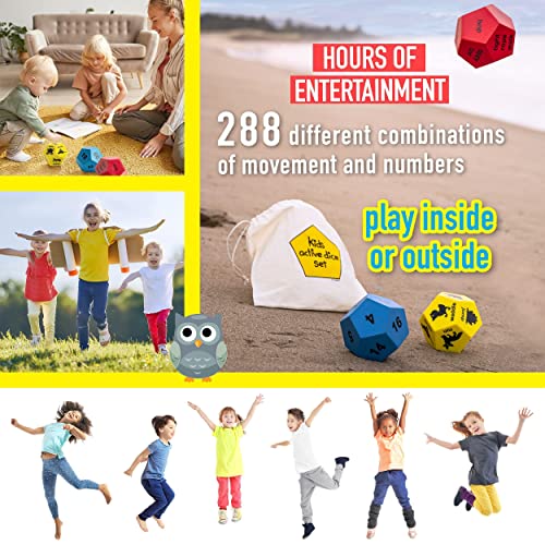 Covelico Exercise Dice for Kids | Physical Education Equipment | Movement Dice for Active Games | Kids Workout Equipment | Big Dice Kids Exercise Equipment | Fitness Dice for Kids for Recess Toys | The Storepaperoomates Retail Market - Fast Affordable Shopping