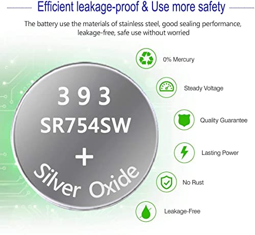 UOGTNON 393 SR754W(SR754SW) 1.55V Silver Oxide Watch Battery (20 Pack) | The Storepaperoomates Retail Market - Fast Affordable Shopping