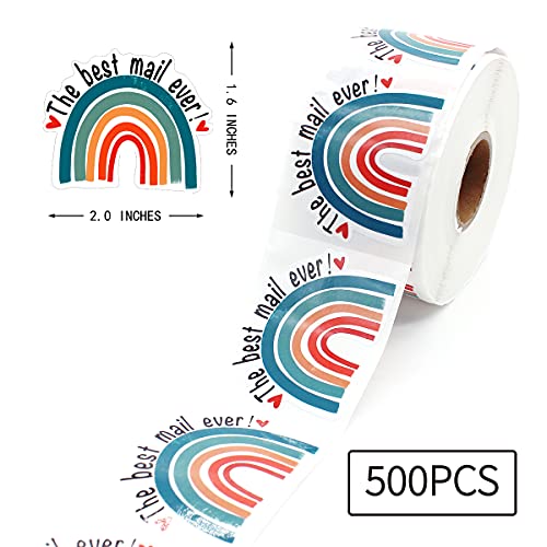 Littlefa 1.5” The Mail Ever with Rainbow Design Stickers,Thank You Stickers,Bakeries Stickers,Handmade Stickers,Small Business Stickers, Envelopes Stickers, Gift Bags Packaging 500 PCS | The Storepaperoomates Retail Market - Fast Affordable Shopping