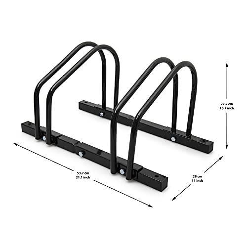 BOWATELLO Floor Bike Stand – Double Wheel Vertical Stationary Bicycle Rack – Perfect for Storage, Repair, Maintenance, Parking, Garage, Apartment, Patio, Indoor, Outdoor – Complete with 2 Seat Covers | The Storepaperoomates Retail Market - Fast Affordable Shopping