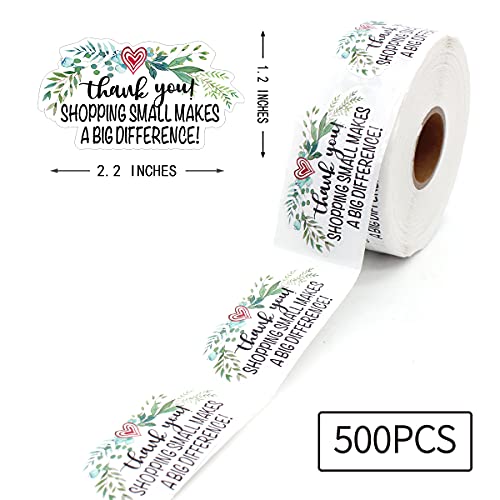 Thank You Shopping Small Makes A Big Difference Stickers,Thank You Stickers,Bakeries Stickers,Handmade Stickers,Small Business Stickers, Envelopes Stickers, Gift Bags Packaging 500 PCS | The Storepaperoomates Retail Market - Fast Affordable Shopping