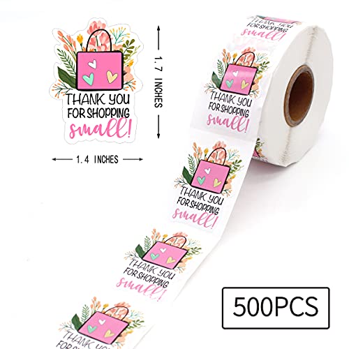Thank You for Shopping Small with Flower Basket Design Stickers,Thank You Stickers,Bakeries Stickers,Handmade Stickers,Small Business Stickers, Envelopes Stickers, Gift Bags Packaging 500 PCS | The Storepaperoomates Retail Market - Fast Affordable Shopping