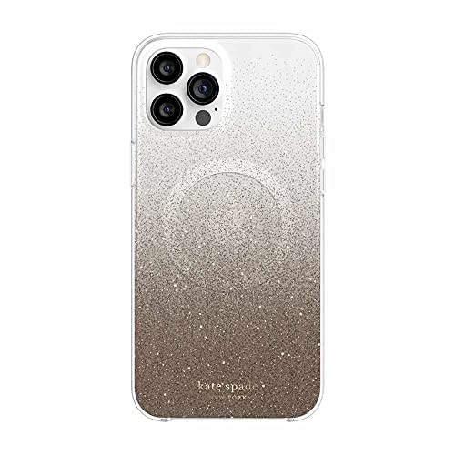 Kate Spade New York Protective Hardshell Case with MagSafe for iPhone 12 Pro Max – Champagne Glitter Ombre