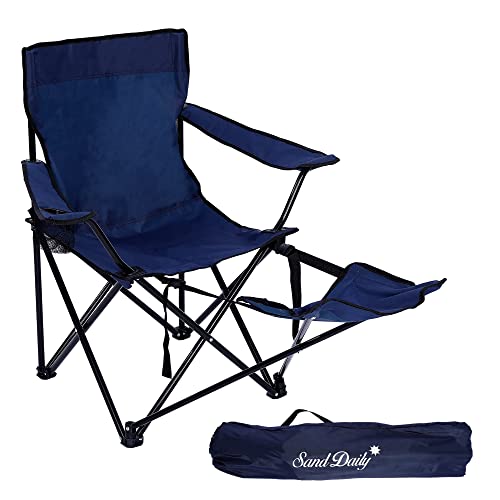 Portable Camping Chair with Footrest Mesh Folding Reclining Chair, Escape Camp Chair, Camping Folding Chair, Steel Frame Collapsible Padded Arm Chair for Adults | The Storepaperoomates Retail Market - Fast Affordable Shopping