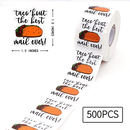 Littlefa 1.5” Taco Bout The Best Mail Ever Stickers,Thank You Stickers,Bakeries Stickers,Handmade Stickers,Small Business Stickers, Envelopes Stickers, Gift Bags Packaging 500 PCS | The Storepaperoomates Retail Market - Fast Affordable Shopping