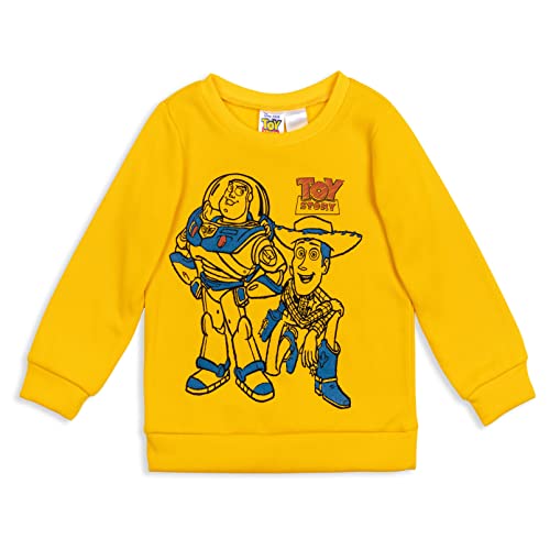 Disney Pixar Toy Story Woody Buzz Little Boys Fleece Sweatshirt 7 Mustard
