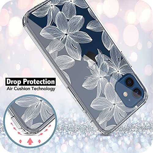 RANZ iPhone 12 Mini 5G Case, Anti-Scratch Shockproof Series Clear Hard PC+ TPU Bumper Protective Cover Case for iPhone 12 Mini (5.4 inch) – White Flower | The Storepaperoomates Retail Market - Fast Affordable Shopping