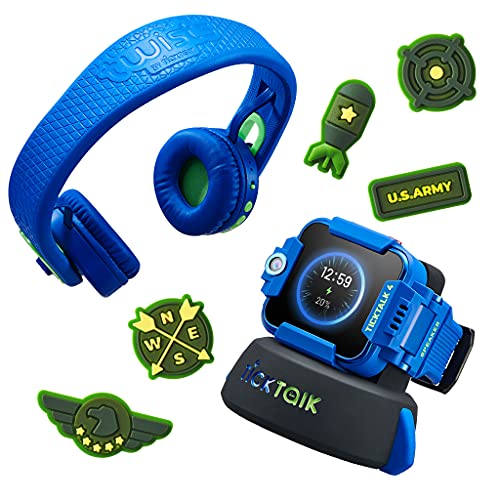 TickTalk 4 All in One Bundle (Blue 4 Watch On GSMA Network + Blue Headphone + Black Power Base + Battle Pack Watch Charms) | The Storepaperoomates Retail Market - Fast Affordable Shopping