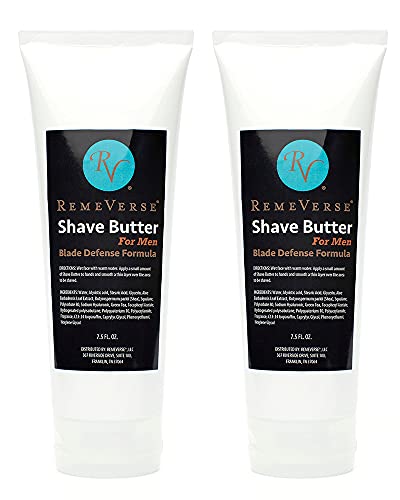 Shave Butter for Men by RemeVerse. Shaving Butter That Fights Nicks, Cuts, Ingrown Hairs, And Razor Burn 7.5 ounces (2 pack)