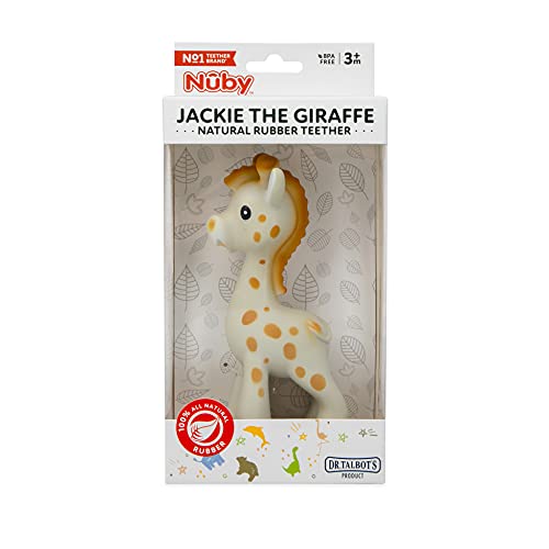 Nuby Jackie The Giraffe Super Soft Teether Toy with Squeaker, 100% Natural Rubber | The Storepaperoomates Retail Market - Fast Affordable Shopping