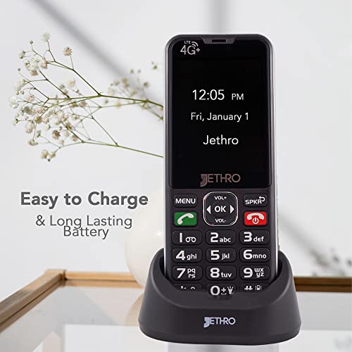 Jethro SC490 4G Unlocked Senior Cell Phone/Plan 1-Year Unlimited Talk & Text, SIM Card Included, Easy-to-Use for Elders and Kids, Big Screen and Buttons, FCC Certified | The Storepaperoomates Retail Market - Fast Affordable Shopping