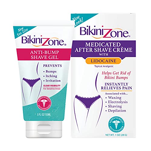 Bikini Zone Anti-Bump Shave Gel (5 oz) & Medicated After Shave Creme (1 oz)