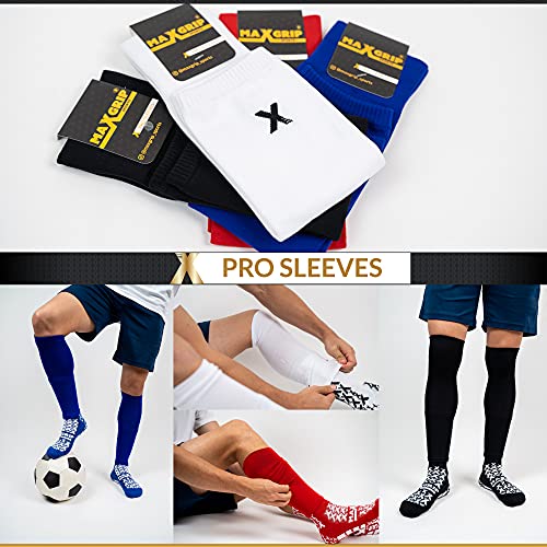 MAXGRIP Pro Soccer Leg Sleeves Socks with compression high elasticity moisture wicking materials for Soccer | Football | Basketball | Tru Sports for Youth/Men/Women White | The Storepaperoomates Retail Market - Fast Affordable Shopping