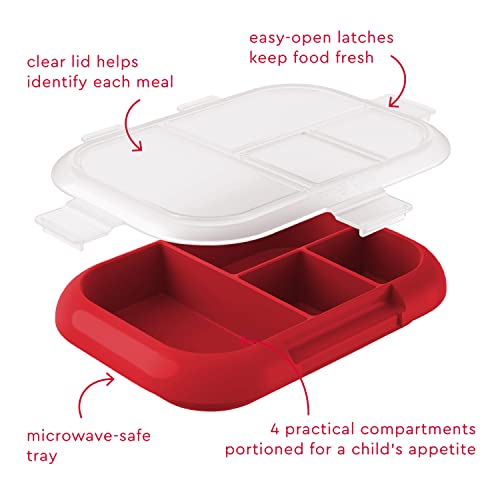 Bentgo® Kids Chill Tray with Transparent Cover – Reusable, BPA-Free, 4-Compartment Meal Prep Container with Built-In Portion Control for Healthy, At-Home Meals & On-the-Go Lunches (Red/Royal) | The Storepaperoomates Retail Market - Fast Affordable Shopping