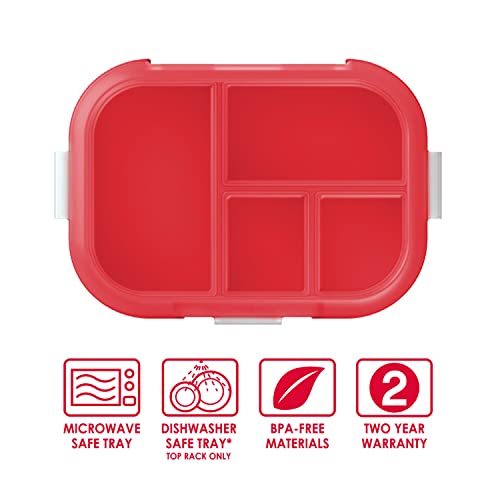 Bentgo® Kids Chill Tray with Transparent Cover – Reusable, BPA-Free, 4-Compartment Meal Prep Container with Built-In Portion Control for Healthy, At-Home Meals & On-the-Go Lunches (Red/Royal) | The Storepaperoomates Retail Market - Fast Affordable Shopping