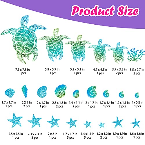 Sea Turtle Wall Decals Stickers Glow in The Dark Wall Decals Vinyl Ocean Wall Decals Under The Sea Turtle Bathroom Wall Decor for Kids Sea Life Wall Decor for Bedroom Nursery Birthday Gifts | The Storepaperoomates Retail Market - Fast Affordable Shopping