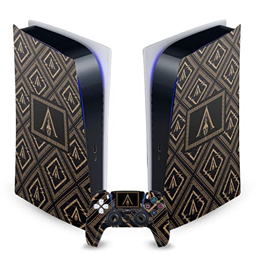 Head Case Designs Officially Licensed Assassin’s Creed Grunge Black Flag Logos Vinyl Faceplate Gaming Skin Decal Compatible With Sony PlayStation 5 PS5 Digital Edition Console and DualSense Controller
