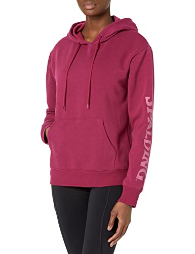 Spalding Women’s French Terry Hoodie with Logo, Red Plum, Large