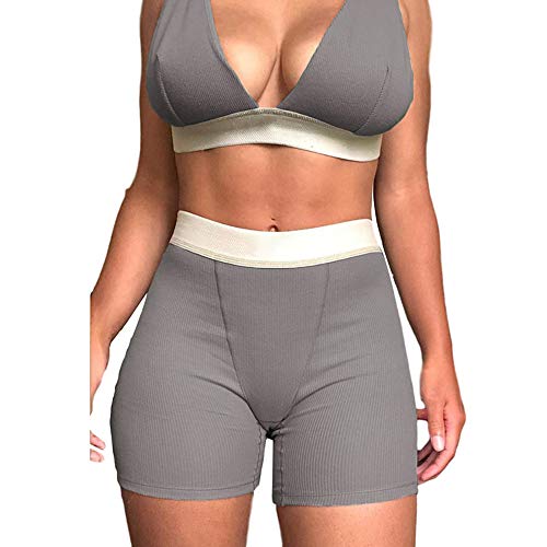 LuFeng Two Piece Outfits For Women High Waist Leggings and Crop Top Yoga Activewear Set