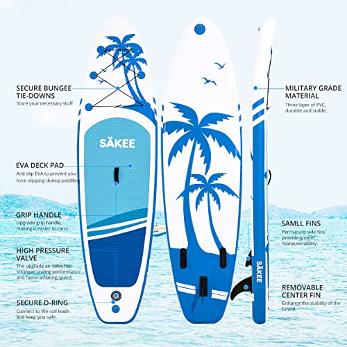 SÄKEE Inflatable Stand Up Paddle Boards with Premium SUP Accessories, Fit for Adults & Youth at All Levels, Traveling Board for Surfing | The Storepaperoomates Retail Market - Fast Affordable Shopping