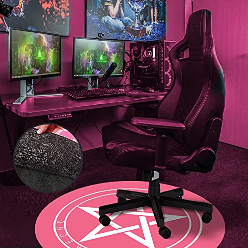 Darkecho Gaming Chair Mat,Anime Office Chair Mat for Carpeted and Hardwood Floor,39 Inch Round Pentagram Floor Mats for Office Chair Desk Chair,Anti Slip Floor Protector for Rolling Chair,Pink | The Storepaperoomates Retail Market - Fast Affordable Shopping