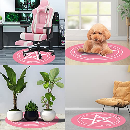 Darkecho Gaming Chair Mat,Anime Office Chair Mat for Carpeted and Hardwood Floor,39 Inch Round Pentagram Floor Mats for Office Chair Desk Chair,Anti Slip Floor Protector for Rolling Chair,Pink | The Storepaperoomates Retail Market - Fast Affordable Shopping