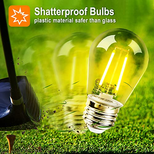 Anxbbo LED Outdoor String Lights, 48FT Patio Lights with 16 Edison Shatterproof Bulbs, UL Listed Heavy-Duty Commercial Grade Strand, Linkable Waterproof Hanging Lights for Outside Deck Backyard Garden | The Storepaperoomates Retail Market - Fast Affordable Shopping