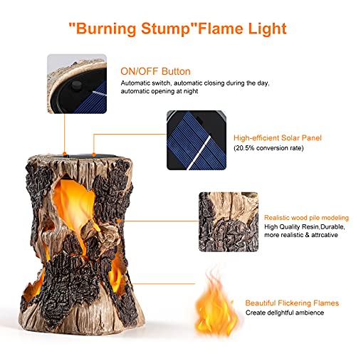 Fire Lights Outdoor Flickering, Solar Lights Outdoor Garden, Flickering Flame Solar Stump Light , Patio Lights Outdoor Waterproof , Solar Flame Lights Outdoor, Fake Campfire | The Storepaperoomates Retail Market - Fast Affordable Shopping
