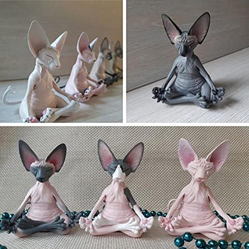 Taktom Sphynx Cat Meditate Collectible-Yoga Buddha Zen Garden Gnome Statue Figurine -Funny Unique Gnomes Lawn Ornament Figure Sculpture-Best Art Décor for Indoor Outdoor Home Or Office (C) | The Storepaperoomates Retail Market - Fast Affordable Shopping