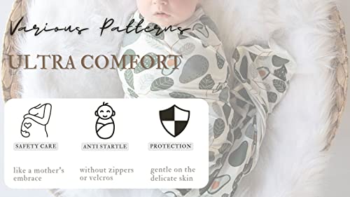 Terriboo Newborn Blanket Baby Stretch Wrap Swaddle Blanket Receiving Blanket Set with Matching Beanie | The Storepaperoomates Retail Market - Fast Affordable Shopping