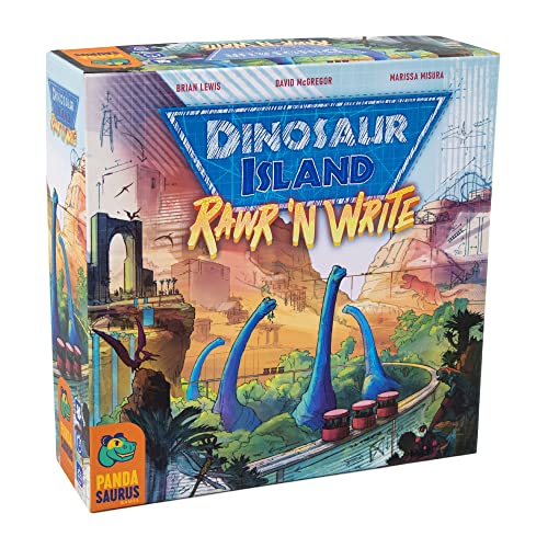 Dinosaur Island Rawr and Write Game | Roll and Write Strategy Game | Fun Drawing Game for Adults and Kids | Ages 10+ | 1-4 Players | Average Playtime 30-45 Minutes | Made by Pandasaurus Games