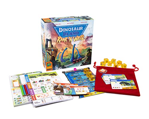 Dinosaur Island Rawr and Write Game | Roll and Write Strategy Game | Fun Drawing Game for Adults and Kids | Ages 10+ | 1-4 Players | Average Playtime 30-45 Minutes | Made by Pandasaurus Games | The Storepaperoomates Retail Market - Fast Affordable Shopping