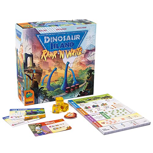 Dinosaur Island Rawr and Write Game | Roll and Write Strategy Game | Fun Drawing Game for Adults and Kids | Ages 10+ | 1-4 Players | Average Playtime 30-45 Minutes | Made by Pandasaurus Games | The Storepaperoomates Retail Market - Fast Affordable Shopping