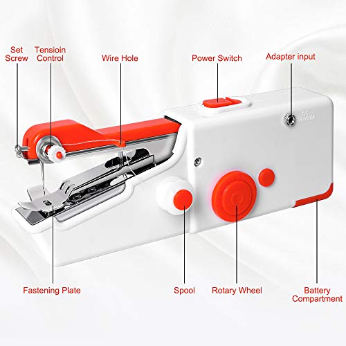Handheld Sewing Machine, Mini Portable Electric Sewing Machine for Beginners Adult, Easy to Use and Fast Stitch Suitable for Clothes,Fabrics, Cutains,DIY Home Travel | The Storepaperoomates Retail Market - Fast Affordable Shopping