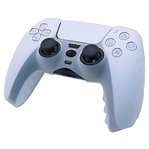 PS5 Controller Skins RALAN,Silicone Controller Cover Skin Protector Compatible for PS5 Controller (Black Thumb Grip x 8 ,Cap Cover x4) (White) | The Storepaperoomates Retail Market - Fast Affordable Shopping
