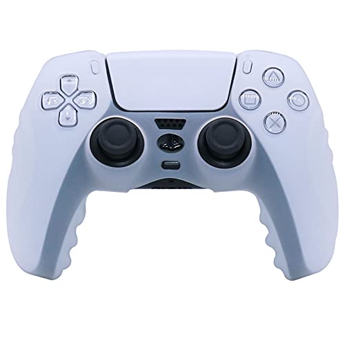 PS5 Controller Skins RALAN,Silicone Controller Cover Skin Protector Compatible for PS5 Controller (Black Thumb Grip x 8 ,Cap Cover x4) (White) | The Storepaperoomates Retail Market - Fast Affordable Shopping