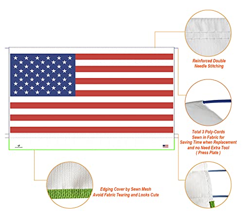 Leaveshade RV Awning Fabric Replacement Camper Trailer Awning Fabric Super Heavy Vinyl Coated Polyester 16’3”(Fit for 17′ Awning)-USA Flag (Custom Looking) | The Storepaperoomates Retail Market - Fast Affordable Shopping