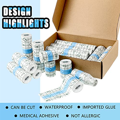 18 Rolls Waterproof Bandages for Swimming Waterproof Film Dressing Roll Waterproof Tape for Skin Adhesive Bandages for Shower, Tattoo, Swimming, 3 Sizes | The Storepaperoomates Retail Market - Fast Affordable Shopping