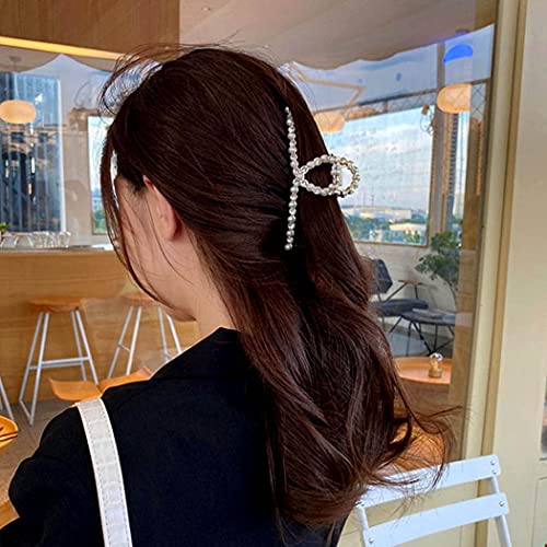 Campsis Metal Pearl Hair Claw Clips Gold Hair Catch Rhinestone Barrettes Jaw Clamp for Women Thick Hair(3PCS) | The Storepaperoomates Retail Market - Fast Affordable Shopping