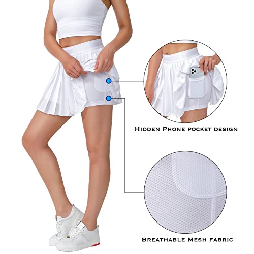 Eleloveph Women’s Pleated Tennis Skirt-Flowy Athletic Design,Suitable for Golf, Skater, Running Sports White | The Storepaperoomates Retail Market - Fast Affordable Shopping