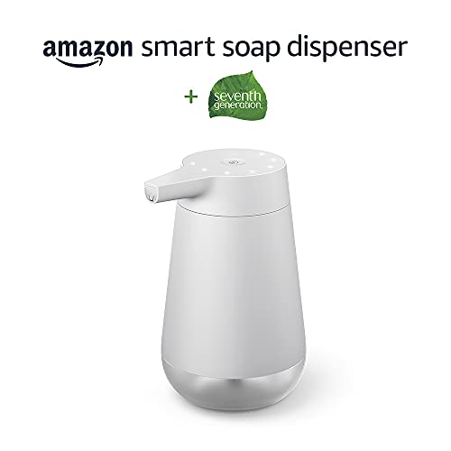Introducing Amazon Smart Soap Dispenser, automatic 12-oz dispenser with 20-second timer bundle with Seventh Generation Hand Soap Refills Mandarin Orange & Grapefruit, 24 Fl Oz, Pack of 3 | The Storepaperoomates Retail Market - Fast Affordable Shopping