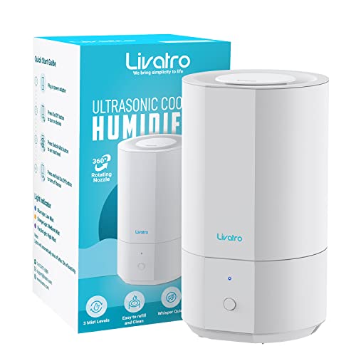 Livatro 4L Top Fill Humidifiers for Bedroom Large Room Nursery, Cool Mist Humidifier With Ultrasonic Quiet, Auto Shut-off and Easy to Clean, Last up to 40 Hours, White | The Storepaperoomates Retail Market - Fast Affordable Shopping