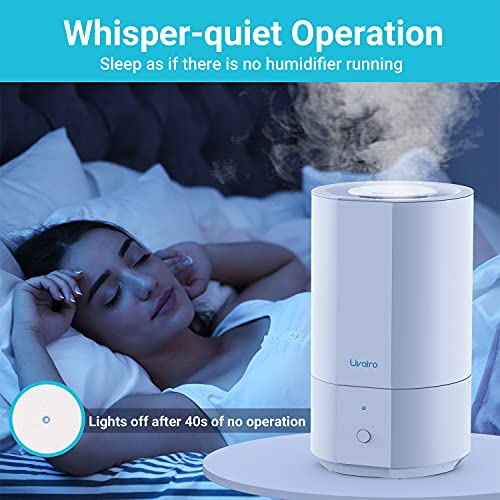 Livatro 4L Top Fill Humidifiers for Bedroom Large Room Nursery, Cool Mist Humidifier With Ultrasonic Quiet, Auto Shut-off and Easy to Clean, Last up to 40 Hours, White | The Storepaperoomates Retail Market - Fast Affordable Shopping